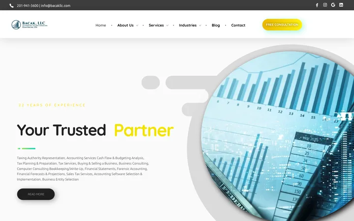 Bacak LLC — live homepage